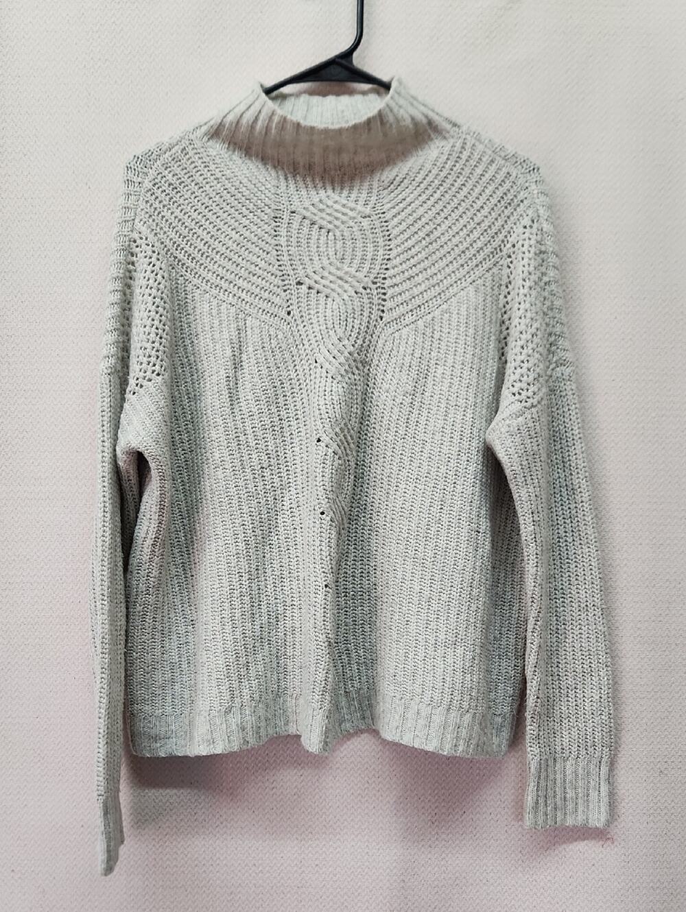 Maurices Light Gray Cable Turtleneck Sweater